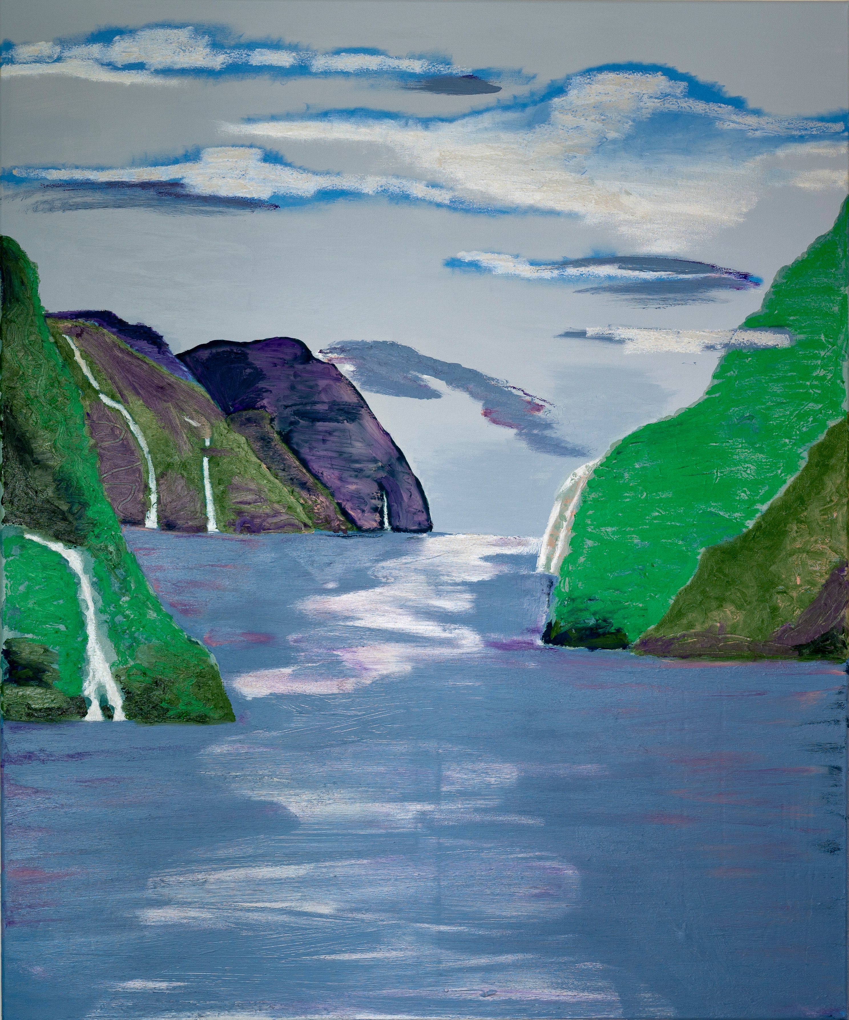 Fjord, an abstract landscape painting by Katarzyna Wessling